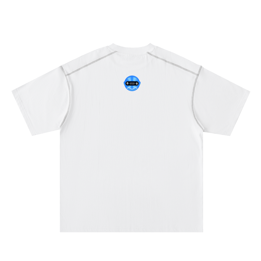 Oversized Contrast-Stitched Cotton Tee