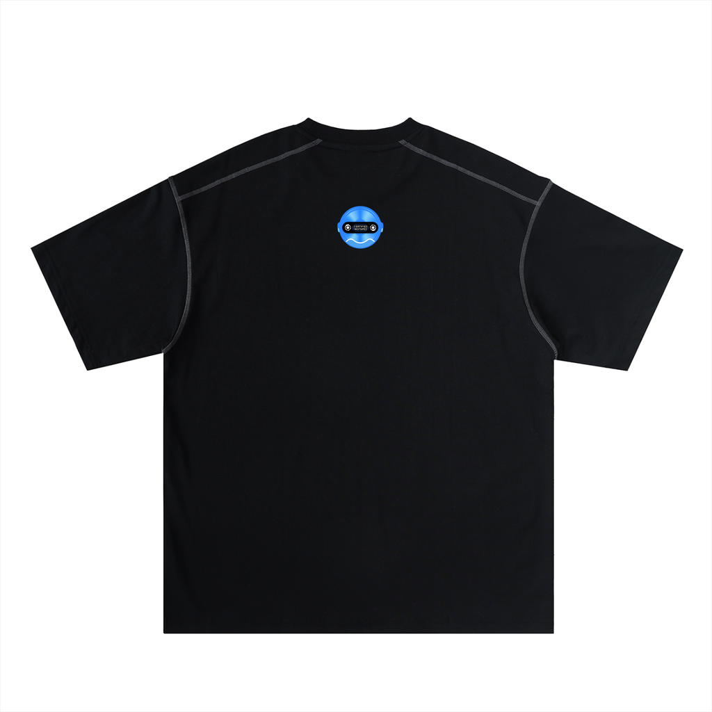 Oversized Contrast-Stitched Cotton Tee