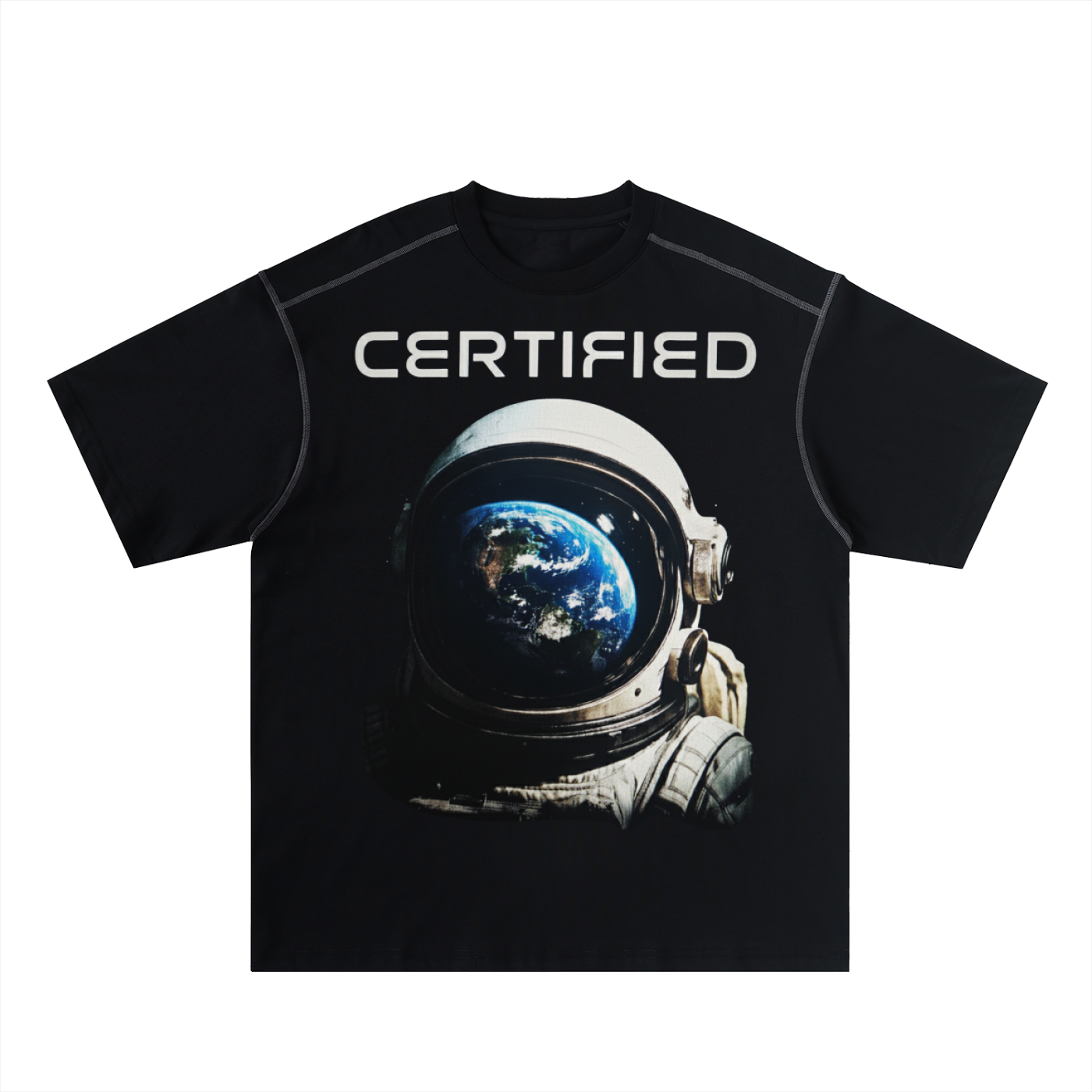 Oversized Contrast-Stitched Cotton Tee