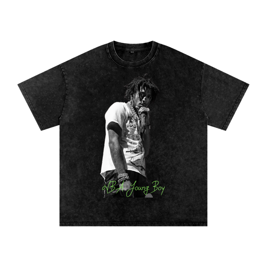 Snow Washed Oversized Cotton T-Shirt