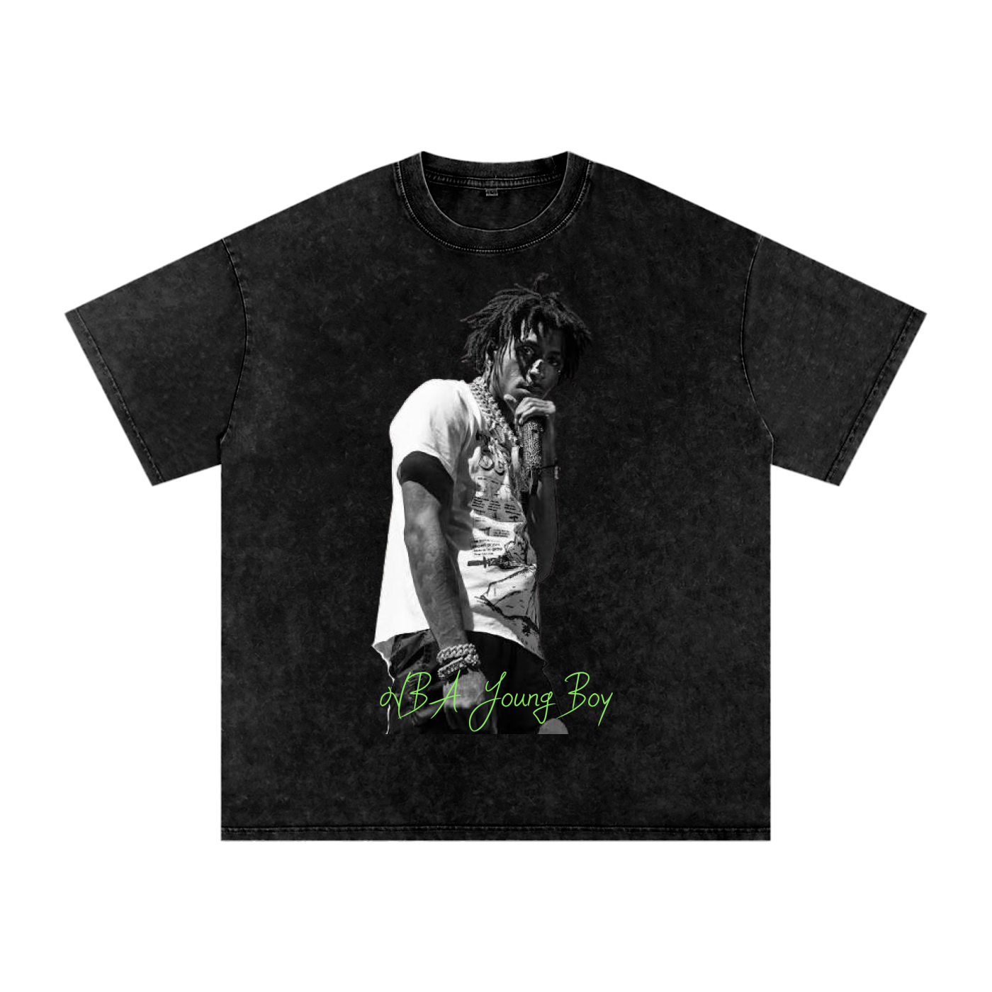 Snow Washed Oversized Cotton T-Shirt